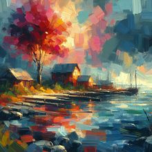 Reflejos del ocaso. Digital Illustration, Digital Painting, and Traditional illustration project by Yeimer Javier Loaiza Sierra - 12.05.2024