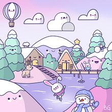 Nad jeziorem -mój mały świat kawaii.. Projekt z dziedziny Projektowanie postaci, Ilustracja c, frowa, Manga i Ilustracje dla dzieci użytkownika Basia - 06.12.2024
