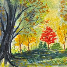 Mon projet du cours : Paysages fantastiques à l'aquarelle et à la gouache. Fine Arts, Gouache Painting, Naturalistic Illustration, Painting, and Watercolor Painting project by sylviane_lanthier - 12.07.2024