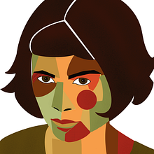 Project for “Geometric portraits with Procreate” — Amelie. Un proyecto de Ilustración digital e Ilustración tradicional de chrys_p_2 - 08.12.2024