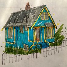 Two doors down. Architectural Illustration, Drawing, Ink Illustration, Sketchbook, and Sketching project by howie_roarkie - 12.12.2024