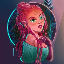 Animated cyborg girl. Un progetto di Character design, Disegno digitale, Illustrazione digitale e Pittura digitale di Justina Žėkienė - 12.12.2024
