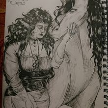 Protector. Drawing, Traditional illustration, and Sketchbook project by Adrienne Daniels - 12.12.2024