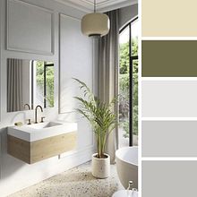 Baño estilo greige. Decoration, Interior Design, Interior Decoration, Color Theor, and Spatial Design project by proyectos_arq_valero - 12.14.2024