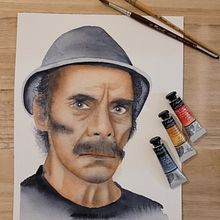 Don Ramón . Projekt z dziedziny Trad, c, jna ilustracja, Malowanie akwarelą i Portret użytkownika Tere Vera - 14.12.2024