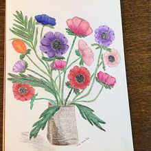 Anemones. Desenho a lápis, Desenho, e Sketchbook projeto de Gerdina - 14.12.2024