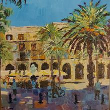 My final project for impressionist painting with acrylics.. Acr, lic Painting, Fine Arts, and Painting project by Reem Saleh - 12.16.2024
