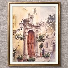 Iglesia en Trapani, Italia. Drawing, Watercolor Painting, Architectural Illustration, Sketchbook, Ink Illustration, and Sketching project by Antonela Gioscio - 12.18.2024