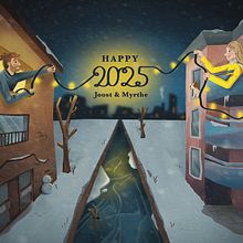 Christmas Card 2025 – My Cinematic Digital Illustration. Een project van  Concept art, Traditionele illustratie y Digitale illustratie van Myrthe Schuijt - 18.12.2024