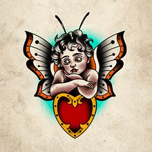 Tatuaje tradicional Old School. Digital Illustration, Drawing, and Tattoo Design project by Cristian Georgeot - 12.20.2024