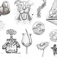 Sketching (Scribbling, Hatching, Cross-Hatching, Stipling, Contour, Perspective). Traditional illustration, and Drawing project by Hana Naziri - 12.23.2024