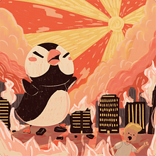 Angry Puffin. Digital Illustration, Drawing, Creativit, and Graphic Design project by Melissa Fischer - 12.23.2024