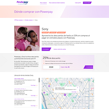 New Site Powerpay, sección tiendas.. Un proyecto de Diseño de producto digital y UX / UI de Sara Madrigal Abaroa - 27.12.2024