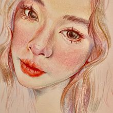 First portrait w/ new technique. Colored Pencil Drawing, Drawing, Portrait Drawing, and Sketchbook project by Sia Lee - 12.27.2024