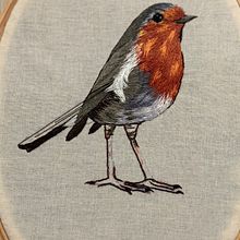 Petirrojo. Embroider, Traditional illustration, and Textile Design project by ncastrocu - 12.27.2024