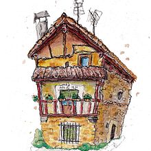 Casa del tío talis. Architectural Illustration, Drawing, Ink Illustration, Sketchbook, and Sketching project by rossdecoart - 12.29.2024