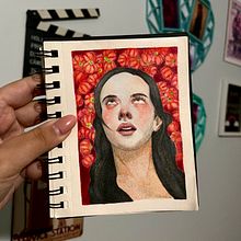 Chorando as pitangas. Un progetto di Disegno con matite colorate, Disegno, Disegno di ritratti e Sketchbook di Ana Paula Andriotti Blasckesi Fernandes - 29.12.2024
