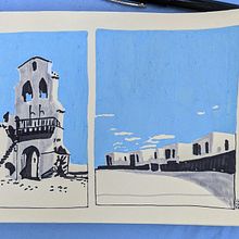Mixed media urban sketching experiments. Architectural Illustration, Traditional illustration, Ink Illustration, and Painting project by Anita Yo - 12.29.2024
