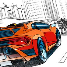 Davis Lisboa. "Storyboard With Procreate For  Lamborghini", 2022, Pink, Madrid, Spain. Un proyecto de Stor, board, Publicidad e Ilustración digital de Davis Lisboa - 29.12.2024