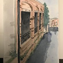 First project. Drawing, Watercolor Painting, Architectural Illustration, Sketchbook, Ink Illustration, and Sketching project by xsara_privitera - 12.29.2024