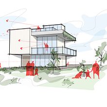 Casa campestre. Architectural Illustration, Architecture, ArchVIZ, Digital Architecture, Interior Design, and Spatial Design project by Daniela Salazar Rodríguez - 12.29.2024