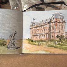 Hotel du Palais en Biarritz. Drawing, Watercolor Painting, Architectural Illustration, Sketchbook, Ink Illustration, and Sketching project by Luis Carvajal - 12.31.2024