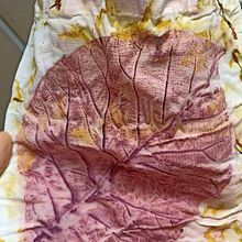 Tectona grandis leaf. Artesanato, Design de moda, DIY, Tingimento têxtil, Estamparia têxtil, e Design têxtil projeto de Fransisca Eko Dewiyanti - 01.01.2025