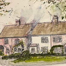 My project for course: Expressive Architectural Sketching with Colored Markers. Un progetto di Illustrazione architettonica, Disegno, Illustrazione con inchiostro, Sketchbook e Bozzetti di joyalderson - 02.01.2025