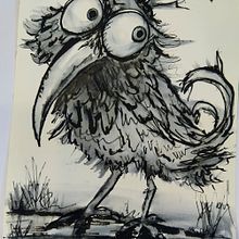 Quirky Bird-Molly. Projekt z dziedziny Sketching, Kreat, wność,  R, sunek, Trad, c, jna ilustracja i Sketchbook użytkownika Tara Williams - 03.01.2025