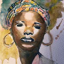 africana colorida. Drawing, Fine Arts, Traditional illustration, Sketchbook, and Sketching project by vanessa perez - 01.03.2025