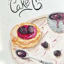 Watercolor blackberry danish pastry. Fine Arts, Traditional illustration, Painting, and Watercolor Painting project by vidjy - 01.06.2025