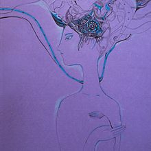 Portrait of a girl on purple. Projekt z dziedziny Trad, c, jna ilustracja, Grafika wektorowa, Portret, Ilustracja c i frowa użytkownika Анна Крауклис - 06.01.2025