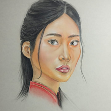 Chinesa. Traditional illustration, Fine Arts, Drawing, Pencil Drawing, Portrait Drawing, Realistic Drawing, and Artistic Drawing project by Rafael Kosoniscs - 01.06.2025