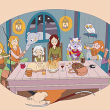 D&D scene . Un proyecto de Ilustración digital, Dibujo, Diseño de personajes y Dibujo digital de Sara Ferreras García - 06.01.2025