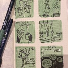 Danke für diesen Kurs , das zeigte mir das Kunst nicht immer perfekt sein muss sondern auch einfach Spaß machen kann.. Fine Arts, Sketching, Creativit, Drawing, Sketchbook, and Mindfulness project by natalia_neufeld - 01.08.2025