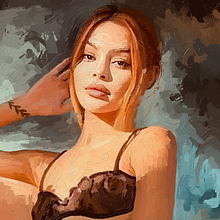 Super Model Lily MayMac by Rod Lovell - Portrait Painting | Bonus 200+ Free Procreate Brushes. Traditional illustration, Digital Illustration, Drawing, Arts, Crafts, Fine Arts, Digital Drawing, Pencil Drawing, Portrait Drawing, Artistic Drawing, Realistic Drawing, Figure Drawing, Colored Pencil Drawing, Painting, Watercolor Painting, Digital Painting, Acr, lic Painting, Gouache Painting, Oil Painting, Decorative Painting, and Matte Painting project by Rod Lovell - 01.08.2025