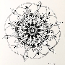 First Mandala Ein Projekt aus dem Bereich Zeichnung, Illustration mit Tinte, Kunsttherapie, Meditation und Achtsamkeit von nschroding - 08.01.2025