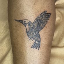 Beija-flor com linhas. Tattoo Design, and Drawing project by Philip Luiz luz de Paula Melo - 01.09.2025
