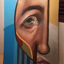 Primer cuadro! . Un projet de Illustration traditionnelle, Beaux Arts, Peinture , et Art urbain de ginesvico - 09.01.2025