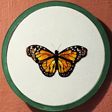 Mariposa monarca. Embroider, Traditional illustration, and Textile Design project by norma mainero - 01.10.2025