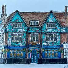 The Rabbit Hole Pub Streatham SW16 London. Un projet de Illustration architecturale, Dessin, Peinture , et Aquarelle de petportraits_tlc - 11.01.2025