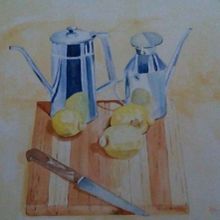 Hagamos té de limón. Fine Arts, Design, Traditional illustration, Painting, Creativit, Creating with Kids, and Sketchbook project by urquiasiu - 01.13.2025
