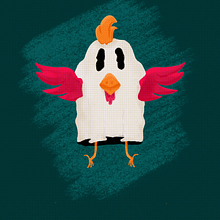 Farm Ghost Chicken. Digital Illustration, and Drawing project by Matheus Vaz Camargo - 01.13.2025