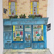 Little Shop Front in detail. Een project van  Architecturale illustratie,  Tekening, Schilderij y Aquarelschilderen van denise - 14.01.2025