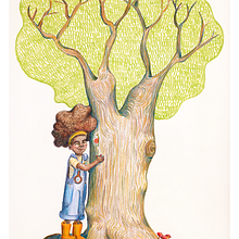 Laurel the tree hugger. Traditional illustration, Drawing, Stor, telling, Children's Illustration, Colored Pencil Drawing, and Sketchbook project by Silvia Ianniciello - 01.14.2025
