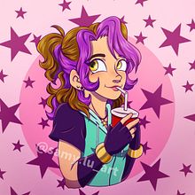 Tomando refresco. Digital Drawing, and Digital Illustration project by Samantha Calzada - 01.14.2025