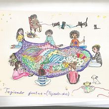 Tejiendo nos. Un proyecto de Ilustración tradicional, Dibujo, Diseño de personajes y Pintura a la acuarela de Nieves Ferragut - 15.01.2025