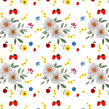 Patrón para Textil Jardín de Berries. Fashion Design, Pattern Design, and Watercolor Painting project by Angélica Isaza - 01.15.2025