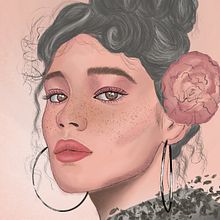 Retrato procreate. Projekt z dziedziny Trad, c, jna ilustracja, Grafika wektorowa, Portret, Ilustracja c i frowa użytkownika Carmen QB - 15.01.2025