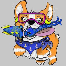 Scuba Dug Corgi and Squidgy the Evil Squid. Un progetto di Character design, Illustrazione tradizionale, Illustrazione digitale e Illustrazione infantile di caroline_creativecontent - 16.01.2025